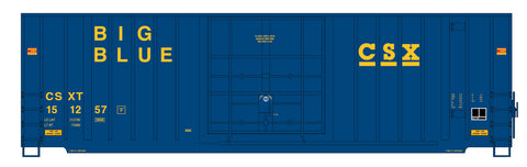 Gunderson 50ft High Cube Boxcars w/ Modern End - Single Door - CSX Big Blue