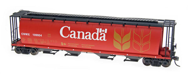 HO Cylindrical Covered Hopper - Trough Hatch - Red Canada CNWX