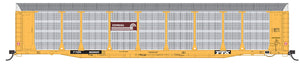 N Scale Bi-Level Auto Rack  - Conrail Yellow - TTGX Flat Car