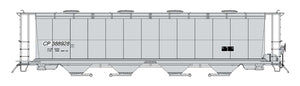 HO Cylindrical Covered Hopper - Round Hatch - Canadian Pacific Gray