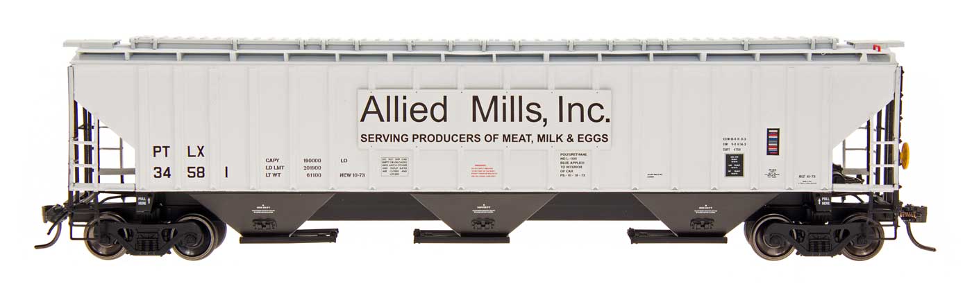 N 4750 Cubic Foot Rib-Sided 3-Bay Hopper - Allied Mills