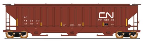 N 4750 Cubic Foot Rib-Sided 3-Bay Hopper - CN / Chicago Central & Pacific