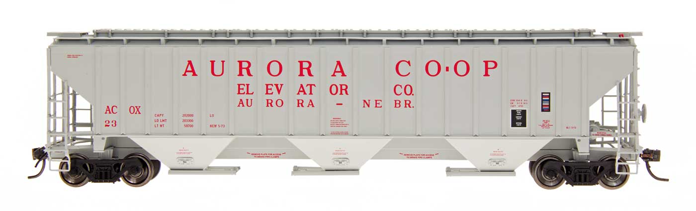 N 4750 Cubic Foot Rib-Sided 3-Bay Hopper - Aurora Coop