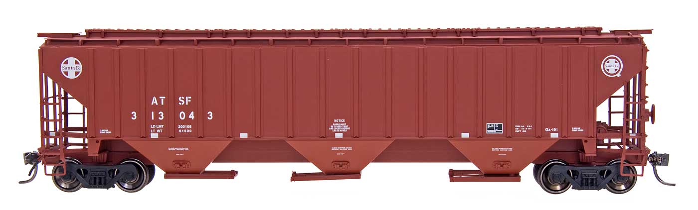 HO 4750 Cubic Foot Rib-Sided 3-Bay Hopper - Santa Fe "Q"
