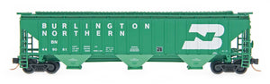 N 4750 Cubic Foot Rib-Sided 3-Bay Hopper - Burlington Northern