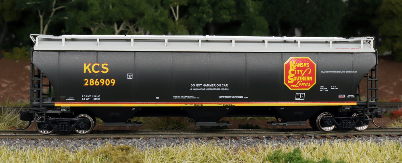 N Scale Trinity 5161 Cu Ft 3-Bay Covered Hopper - Kansas City Southern