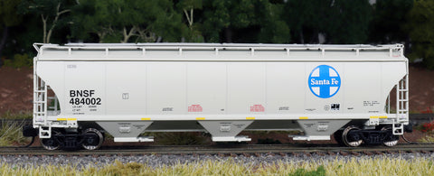 N Scale Trinity 5161 Cu Ft 3-Bay Covered Hopper - BNSF Heritage - Santa Fe
