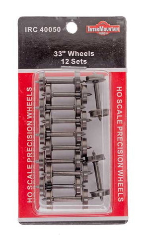 HO 33" Wheels - 12 Axles per pack