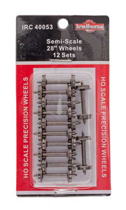 HO 28" Wheels SEMI SCALE - 12 Axles per pack