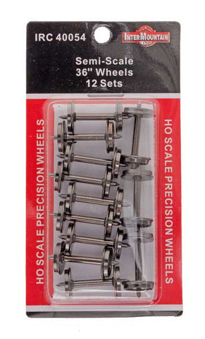 HO 36" Wheels SEMI SCALE - 12 Axles per pack