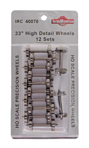 HO 33" Wheels HIGH DETAIL - 12 Axles per pack