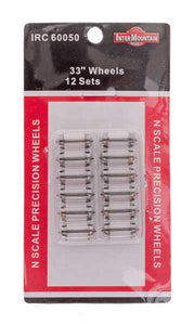 N Scale 33" Wheels - 12 Axles per pack