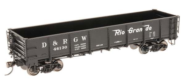 HO GS Drop Bottom Gondolas - Denver & Rio Grande Western Steel Side